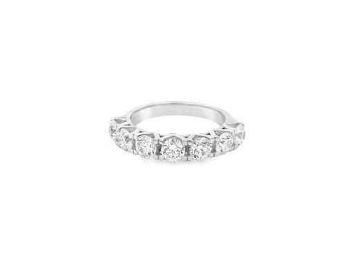 18K White Gold Half Eternity Band with Natural Round Diamonds